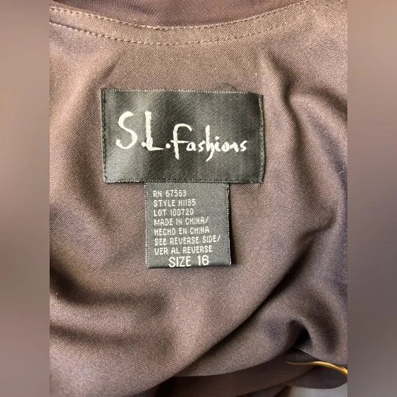 S.L.Fashion Vintage asymmetric drop waist beaded slip dress Size 16 - Picture 8 of 8